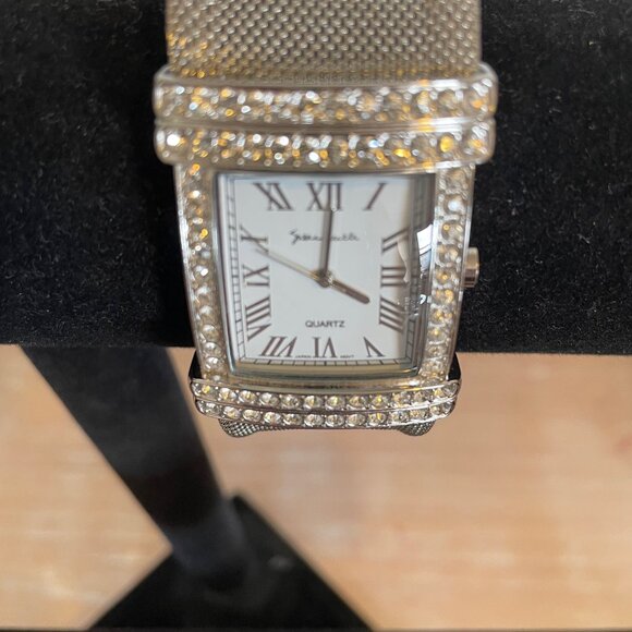 Vintage Susan Lucci Rhinestone Mesh Cuff Bracelet Watch/Analog - Picture 8 of 12